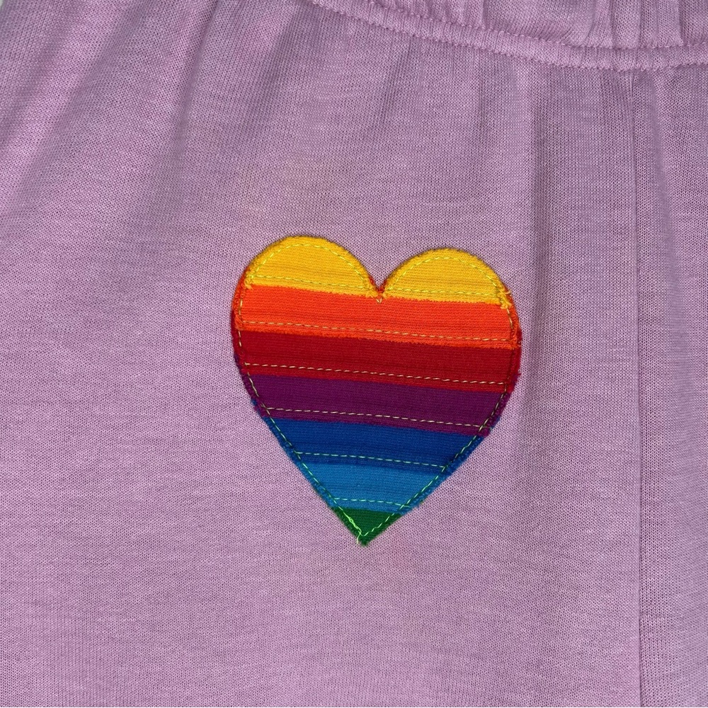 Aviator Nation Rainbow Heart Stitch Sweatpants Mauve large - Picture 3 of 15